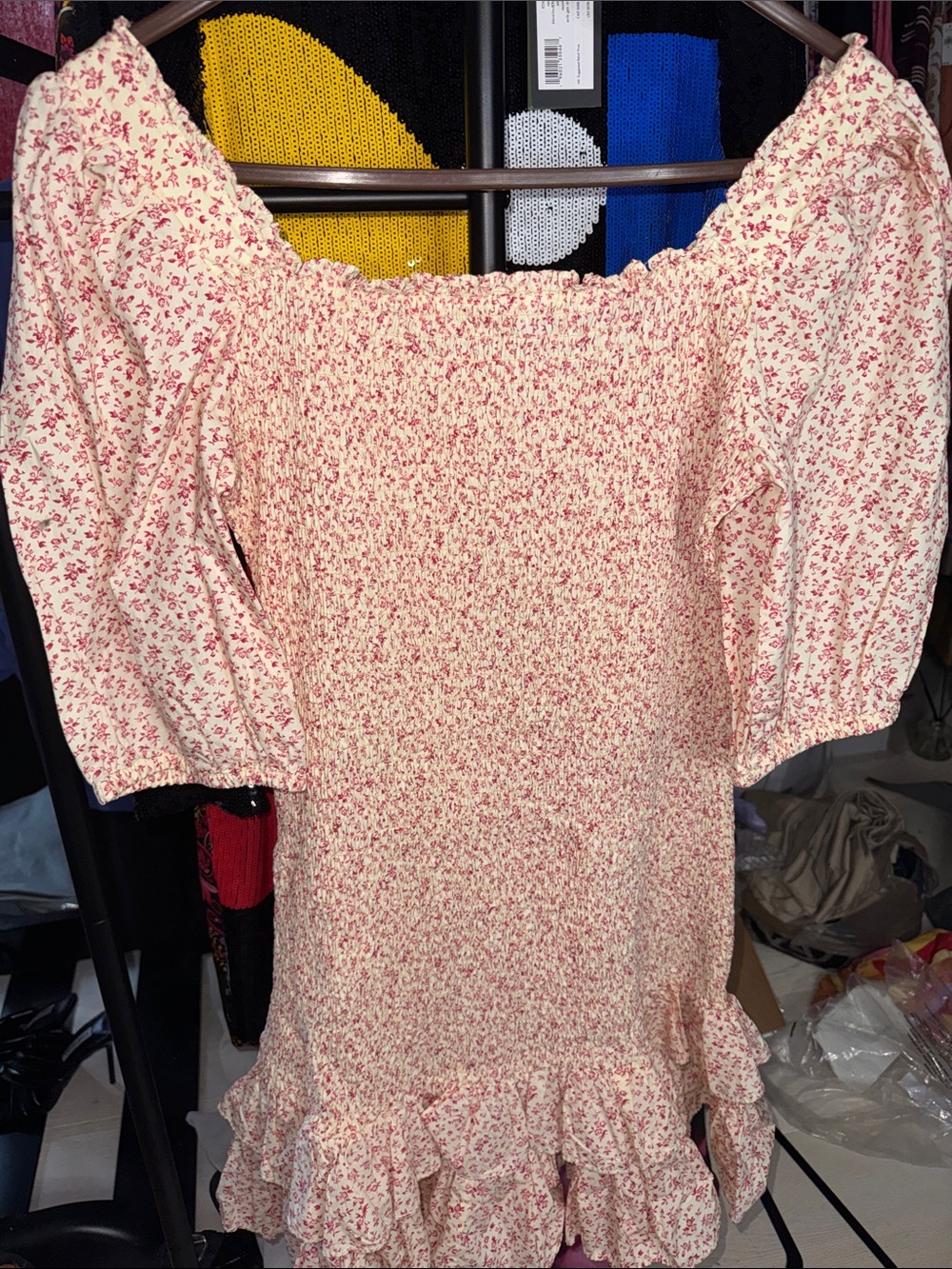 By TiMo Smocked Midi Dress with Floral Print